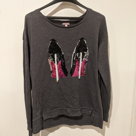 Juicy Couture Sequin Long Sleeve Crew Neck Top - Picture 2 of 5